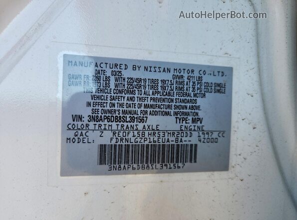 3N8AP6DB8SL391567 2025 NISSAN KICKS White VIN sticker view
