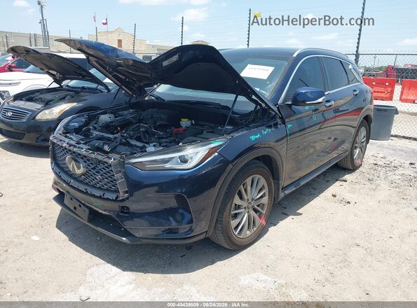 3PCAJ5BA2RF106954 2024 INFINITI QX50 Dark Blue Առջևի ձախ երեք քառորդ տեսարան