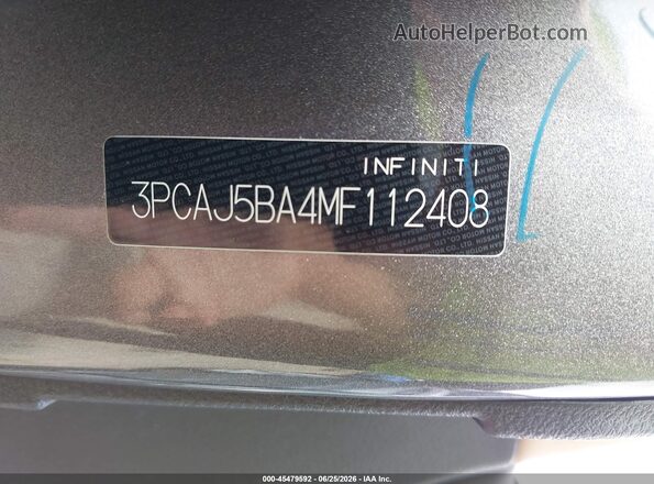3PCAJ5BA4MF112408 2021 INFINITI QX50 Gray Vista del compartimento del motor