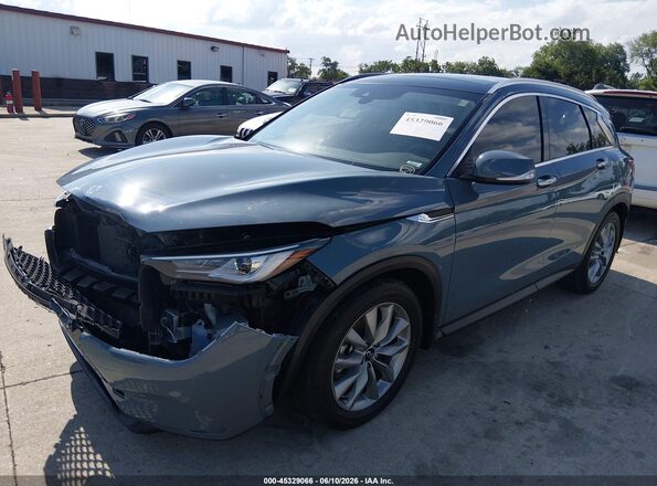 3PCAJ5BB6NF107446 2022 INFINITI QX50 Gray წინა მარცხენა ხედი სამი მეოთხედიდან