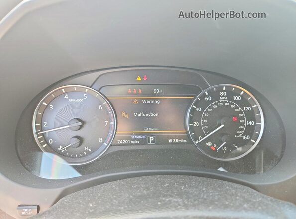 3PCAJ5BB6NF115000 2022 INFINITI QX50 White Вид щитка приладів