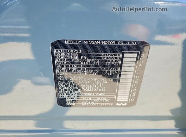 3PCAJ5EBXRF102400 2024 INFINITI QX50 Gray Widok wnętrza 360 stopni