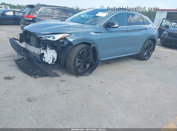 3PCAJ5J33NF105227 2022 INFINITI QX55 Light Blue წინა მარცხენა ხედი სამი მეოთხედიდან