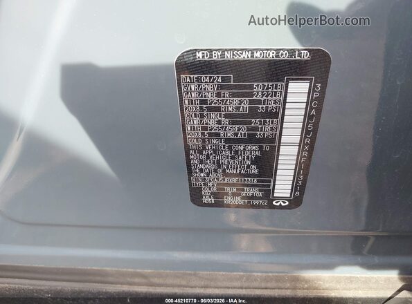 3PCAJ5JRXRF113318 2024 INFINITI QX55 Blue Engine compartment view
