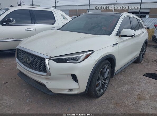 3PCAJ5M17KF120075 2019 INFINITI QX50 White წინა მარცხენა ხედი სამი მეოთხედიდან