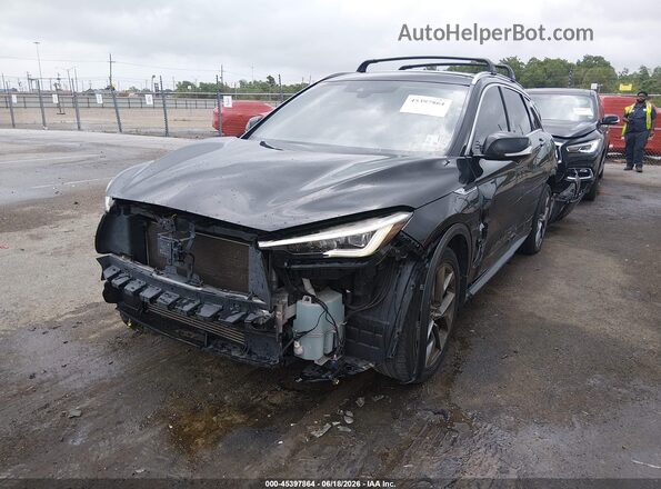 3PCAJ5M18KF100224 2019 INFINITI QX50 Black Առջևի ձախ երեք քառորդ տեսարան