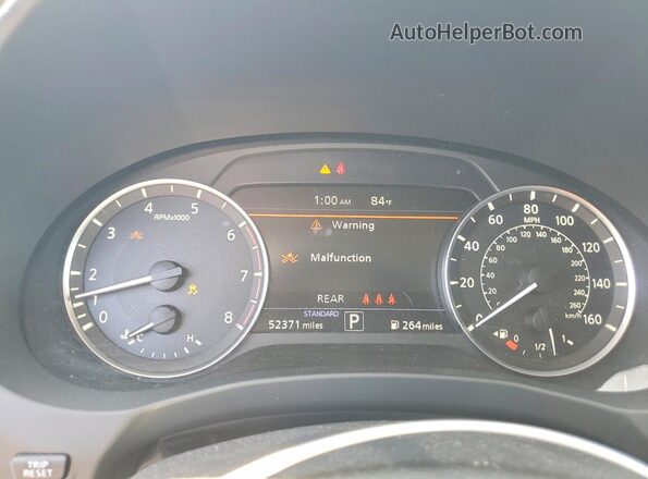 3PCAJ5M1XLF119522 2020 INFINITI QX50 Black ხელსაწყოთა პანელის ხედი