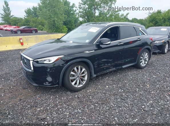 3PCAJ5M33KF128319 2019 INFINITI QX50 Black წინა მარცხენა ხედი სამი მეოთხედიდან