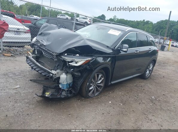 3PCAJ5M38KF144791 2019 INFINITI QX50 Black წინა მარცხენა ხედი სამი მეოთხედიდან
