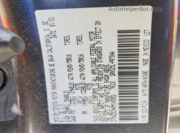 3TMAZ5CN4MM145852 2021 TOYOTA TACOMA Charcoal Widok komory silnika