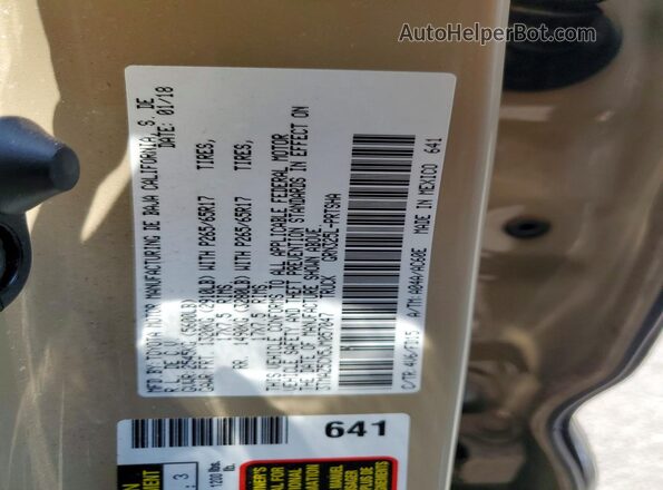 3TMAZ5CN5JM057047 2018 TOYOTA TACOMA Tan Vista del compartimento del motor