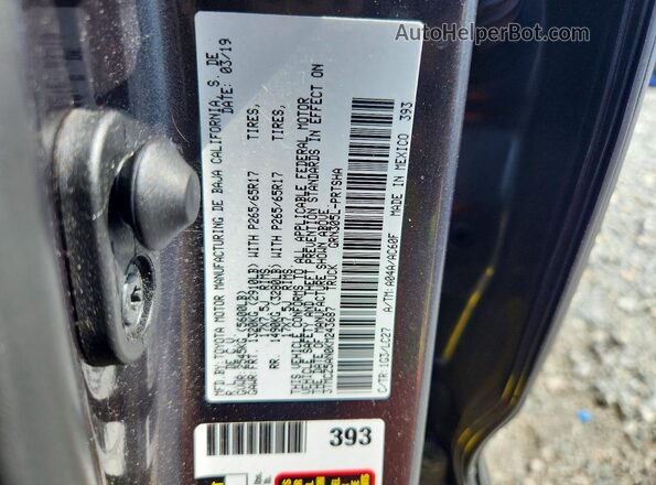 3TMCZ5AN0KM243687 2019 TOYOTA TACOMA Серый Вид подкапотного пространства
