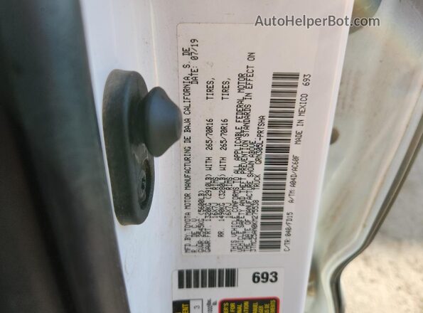 3TMCZ5AN0KM275538 2019 TOYOTA TACOMA Белый Вид подкапотного пространства
