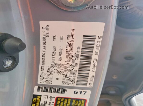 3TMCZ5AN1JM155861 2018 TOYOTA TACOMA Gray VIN კოდის სტიკერის ხედი