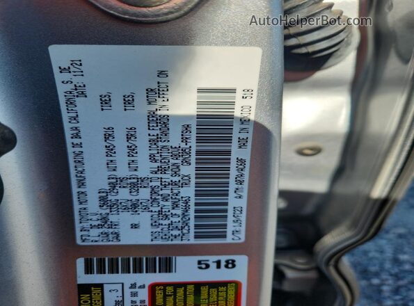 3TMCZ5AN2NM466463 2022 TOYOTA TACOMA Silver 