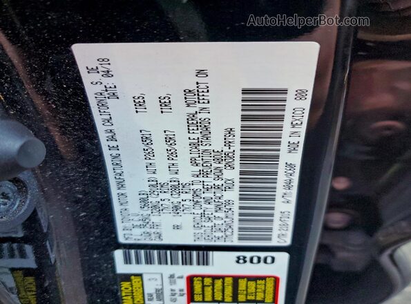 3TMCZ5AN3JM154789 2018 TOYOTA TACOMA Black Vista del compartimento del motor