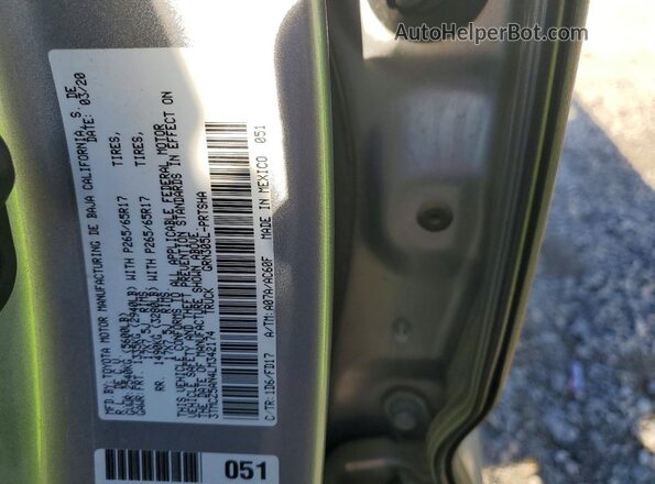 3TMCZ5AN4LM342174 2020 TOYOTA TACOMA Gray ძრავის განყოფილების ხედი