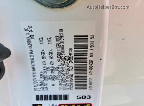 3TMCZ5AN7KM247901 2019 TOYOTA TACOMA White 