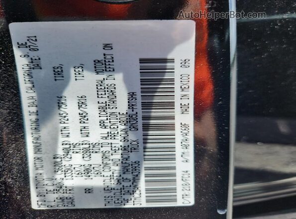 3TMCZ5AN7MM439936 2021 TOYOTA TACOMA Black ძრავის განყოფილების ხედი