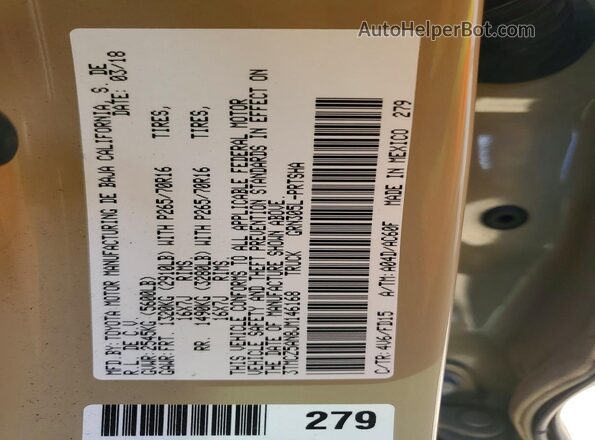 3TMCZ5AN8JM146168 2018 TOYOTA TACOMA Бежевый Вид подкапотного пространства