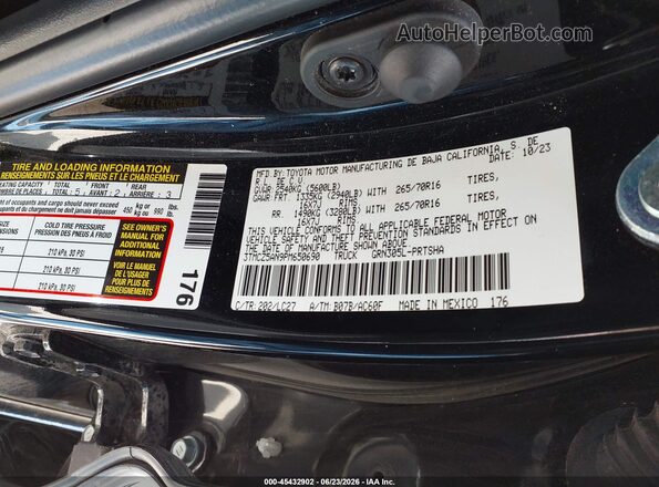 3TMCZ5AN9PM650690 2023 TOYOTA TACOMA Black Engine compartment view