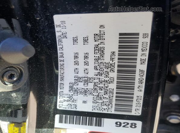 3TMCZ5ANXKM212012 2019 TOYOTA TACOMA Black Widok komory silnika
