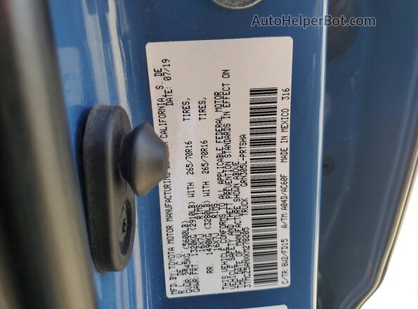 3TMCZ5ANXKM278205 2019 TOYOTA TACOMA Blue ძრავის განყოფილების ხედი