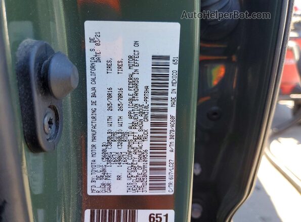 3TMDZ5BN3MM109536 2021 TOYOTA TACOMA Green 
