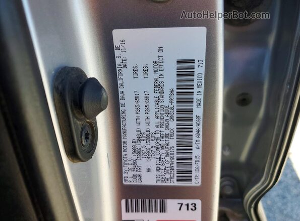 3TMDZ5BN7HM018176 2017 TOYOTA TACOMA Silver ძრავის განყოფილების ხედი
