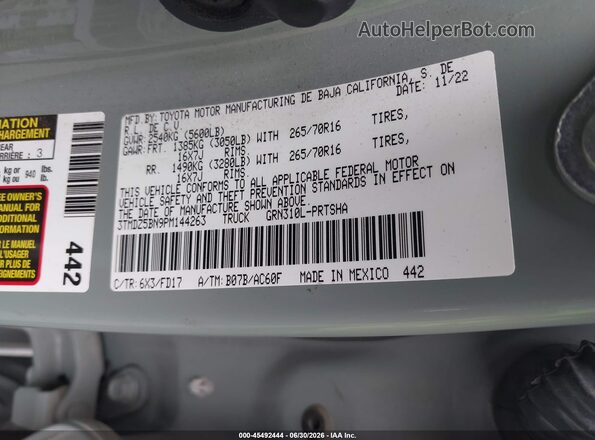3TMDZ5BN9PM144263 2023 TOYOTA TACOMA Зеленый Вид подкапотного пространства