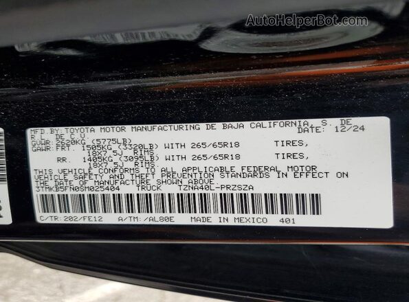 3TMKB5FN0SM025404 2025 TOYOTA TACOMA Black 