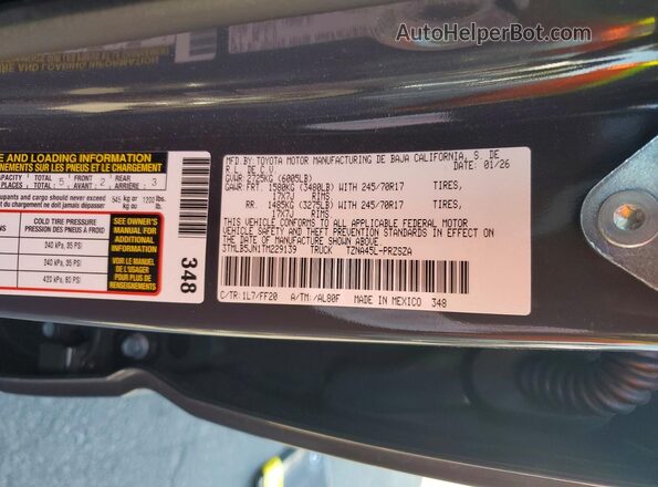 3TMLB5JN1TM229139 2026 TOYOTA TACOMA Gray Engine compartment view