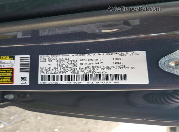 3TMLB5JN4RM037772 2024 TOYOTA TACOMA Charcoal ძრავის განყოფილების ხედი