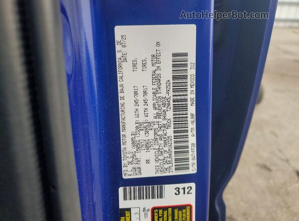 3TMLB5JN4SM162325 2025 TOYOTA TACOMA Blue Շարժիչի բաժամունքի տեսք