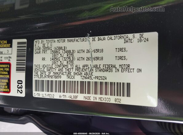 3TMLB5JN7RM070099 2024 TOYOTA TACOMA Gray Vista del compartimento del motor