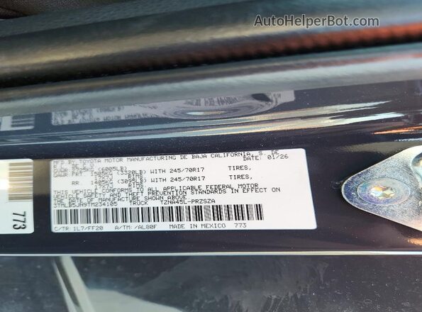 3TMLB5JN9TM234105 2026 TOYOTA TACOMA Black Engine compartment view