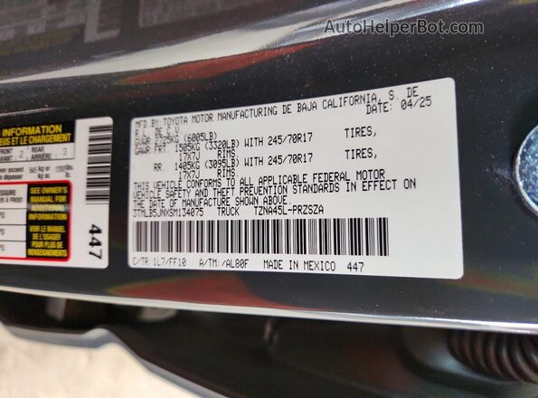 3TMLB5JNXSM134075 2025 TOYOTA TACOMA Black 