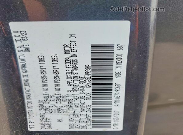 3TYCZ5AN5PT136436 2023 TOYOTA TACOMA Charcoal Շարժիչի բաժամունքի տեսք