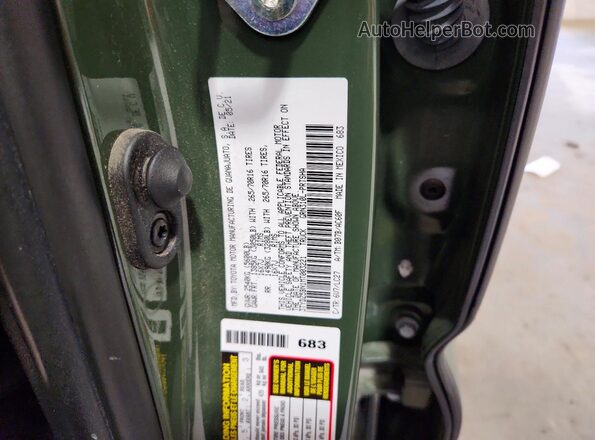 3TYDZ5BN1MT003221 2021 TOYOTA TACOMA Green Widok komory silnika