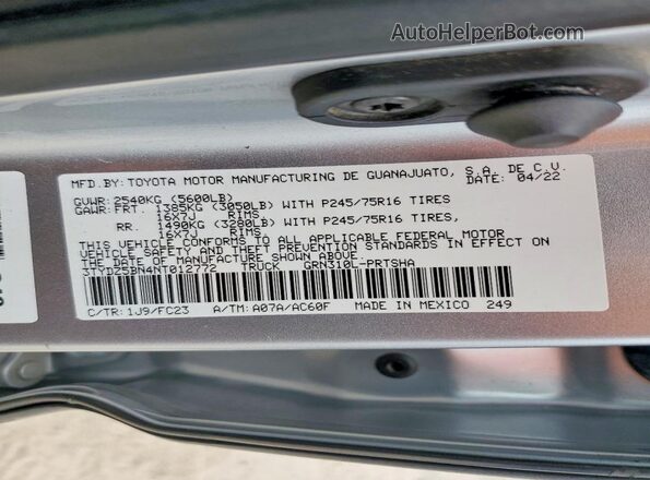 3TYDZ5BN4NT012772 2022 TOYOTA TACOMA Silver Вид підкапотного простору
