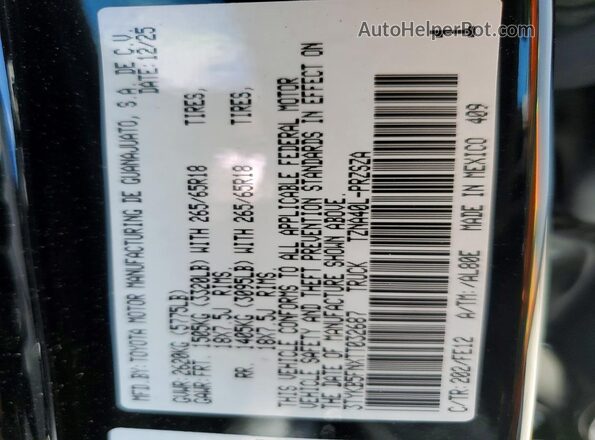 3TYKB5FNXTT032687 2026 TOYOTA TACOMA Black 