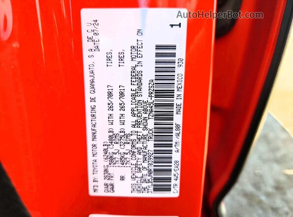 3TYLB5JN0RT039927 2024 TOYOTA TACOMA Orange 