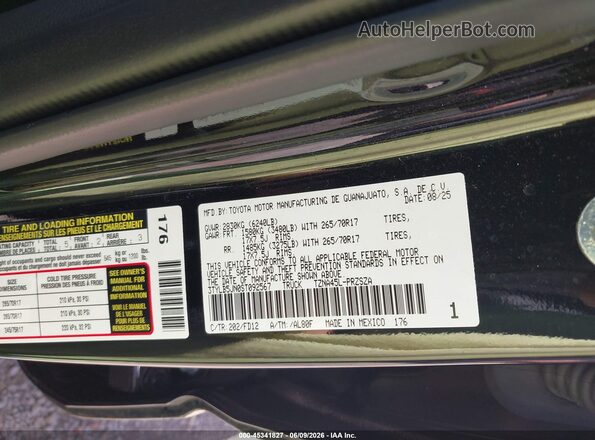 3TYLB5JN0ST092567 2025 TOYOTA TACOMA Black Vista del compartimento del motor