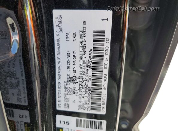 3TYLB5JNXRT034802 2024 TOYOTA TACOMA Black Vista del compartimento del motor