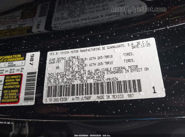 3TYLC5LN1TT054227 2026 TOYOTA TACOMA HYBRID Black Engine compartment view