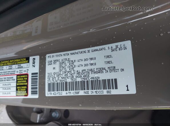 3TYLC5LN4TT066422 2026 TOYOTA TACOMA HYBRID Brown Вид підкапотного простору