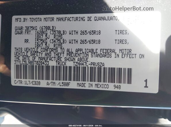3TYLC5LN8ST028433 2025 TOYOTA TACOMA HYBRID Gray Engine compartment view