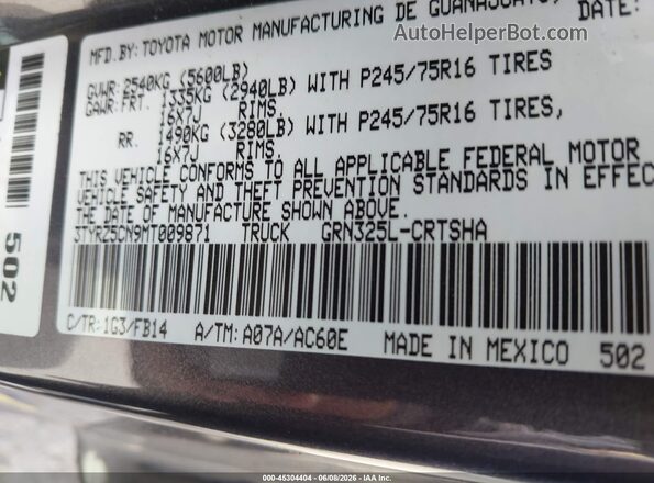 3TYRZ5CN9MT009871 2021 TOYOTA TACOMA Gray Engine compartment view