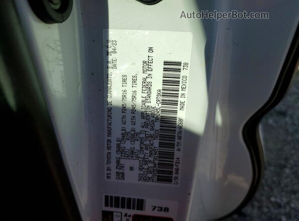 3TYSX5EN4PT019457 2023 TOYOTA TACOMA White Widok naklejki z numerem VIN