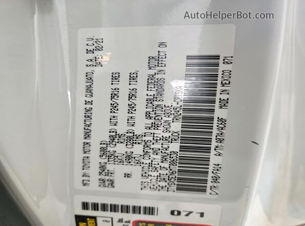 3TYSX5EN6MT006530 2021 TOYOTA TACOMA White 